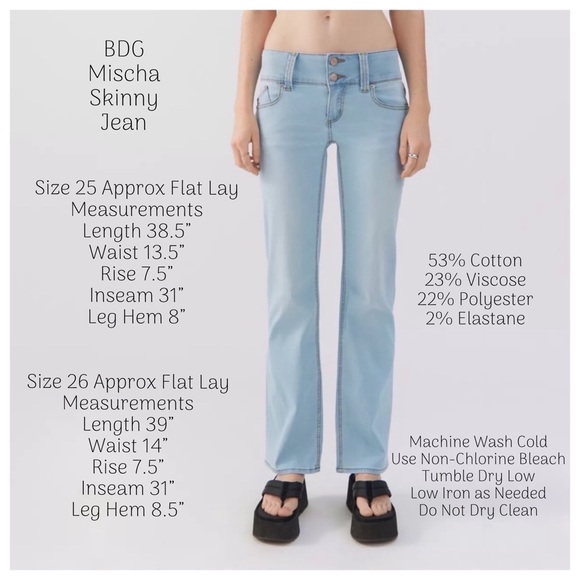 BDG Mischa Skinny Light Blue Jeans - Picture 3 of 7